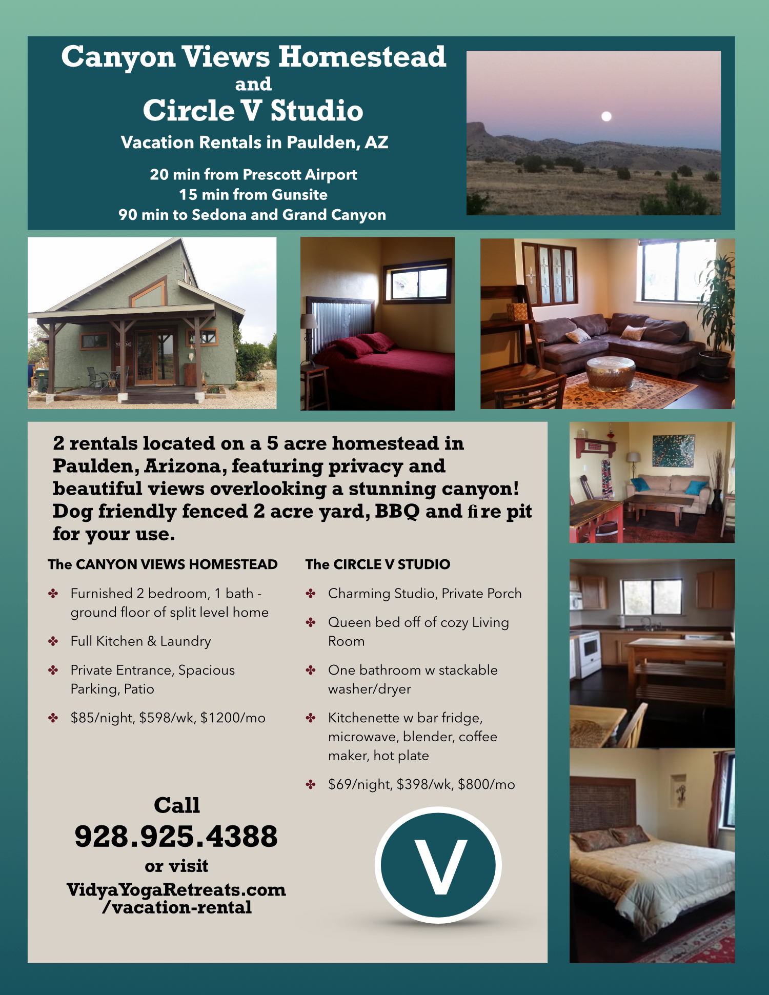 Vacation Rental Prescott Arizona Vidya Yoga Retreats